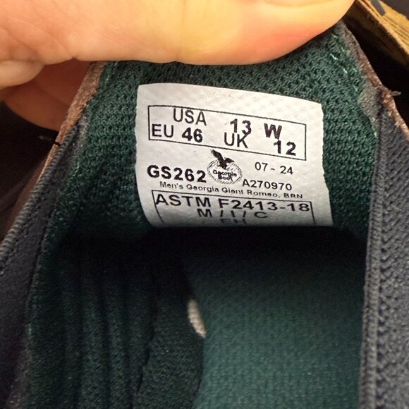 ✅Mens 13W Georgia Boot/Giant Romeo Steel Toe Work Shoe GS262 SR EH ASTM Pull On - Picture 2 of 12